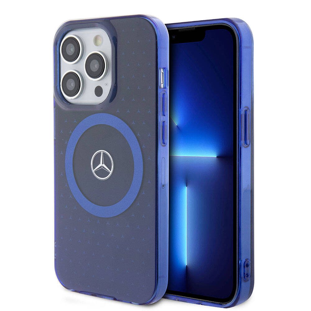 Mercedes Benz iPhone 15 Pro Orjinal Lisanslı M-safe Şarj Özellikli Çift Katmanlı Mavi Yıldız Desenli Kılıf Mercedes Benz iPhone 15 Pro Orjinal Lisanslı M-safe Şarj Özellikli Çift Katmanlı Mavi Yıldız Desenli Kılıf